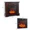 Brown Electric Fireplace Mantel Combo 1400W 400 Sqft 3D Flame Effect